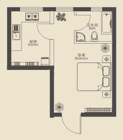 D6户型 1室1厅