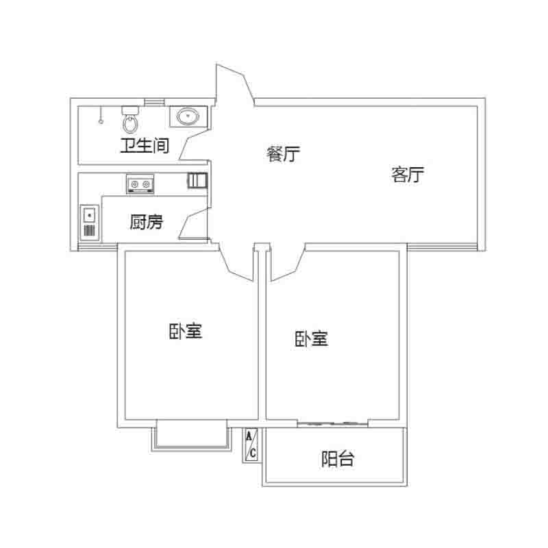 B1户型 2室2厅 97㎡ 