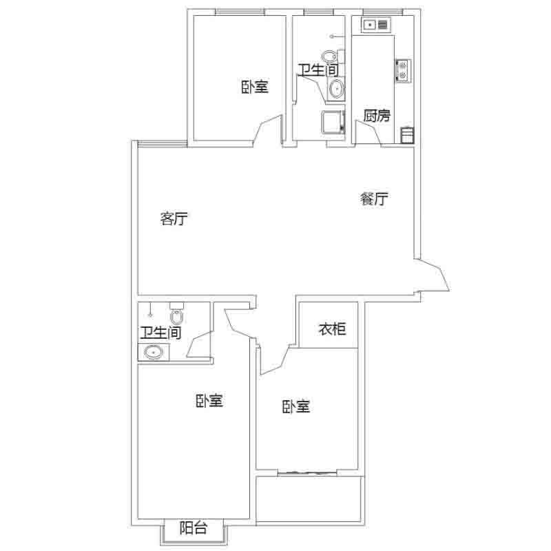 C1户型 3室2厅 146㎡