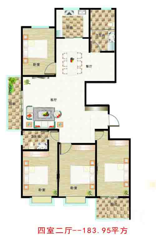 4室2厅 183㎡
