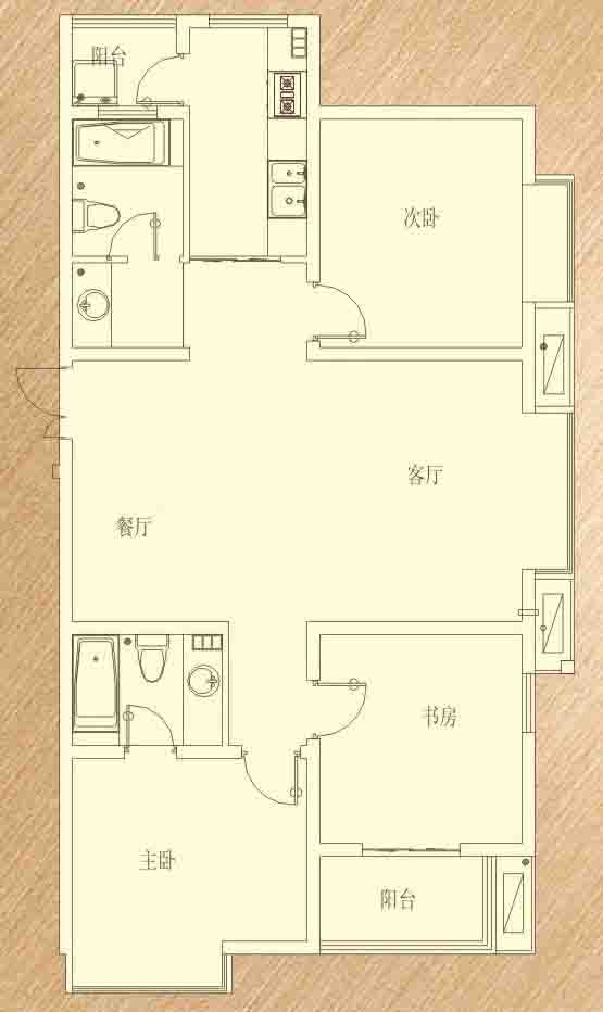 1-B2 3室2厅118.9㎡