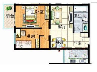 红安帝都 21室2厅1卫1厨 76㎡