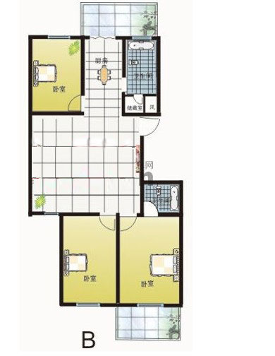 B户型 121㎡ 3室2厅