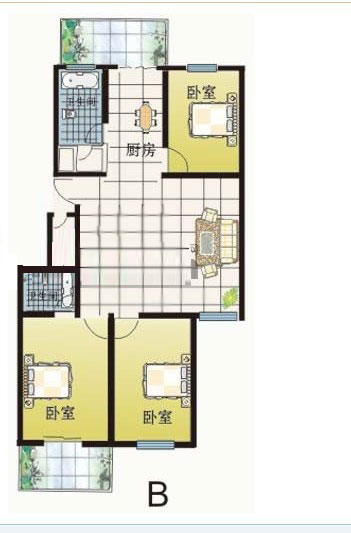 B户型 140㎡ 3室2厅