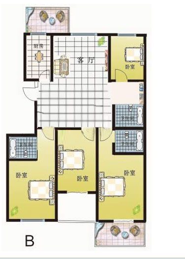 B户型 158㎡ 4室2厅