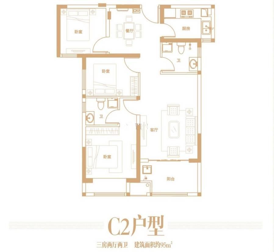建业城·95㎡·三室两厅两卫