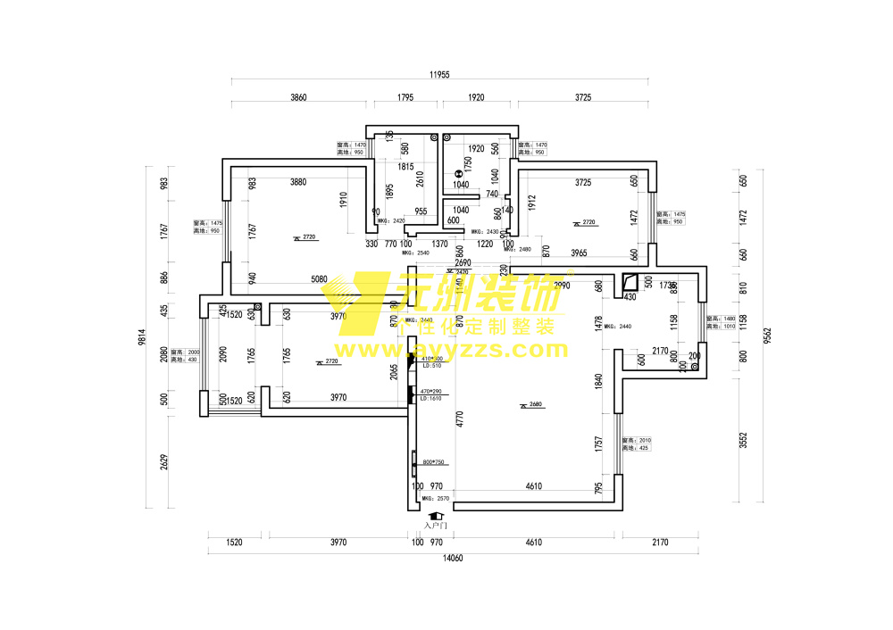 东单元25层西户·140平米